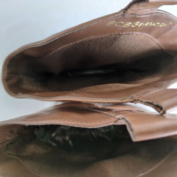 BCBGeneration Women's 8B Brown Leather Slouch Western Boots Mid-Calf 3" Heel - Picture 9 of 9